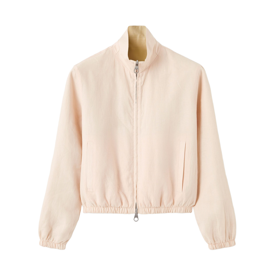 (W) 로로 피아나 리넨 레인 시스템 봄버 자켓 라이트 미모사 라이트 가데니아((W) Loro Piana Linen Rain System Bomber Jacket Light Mimosa Light Gardenia) - 3