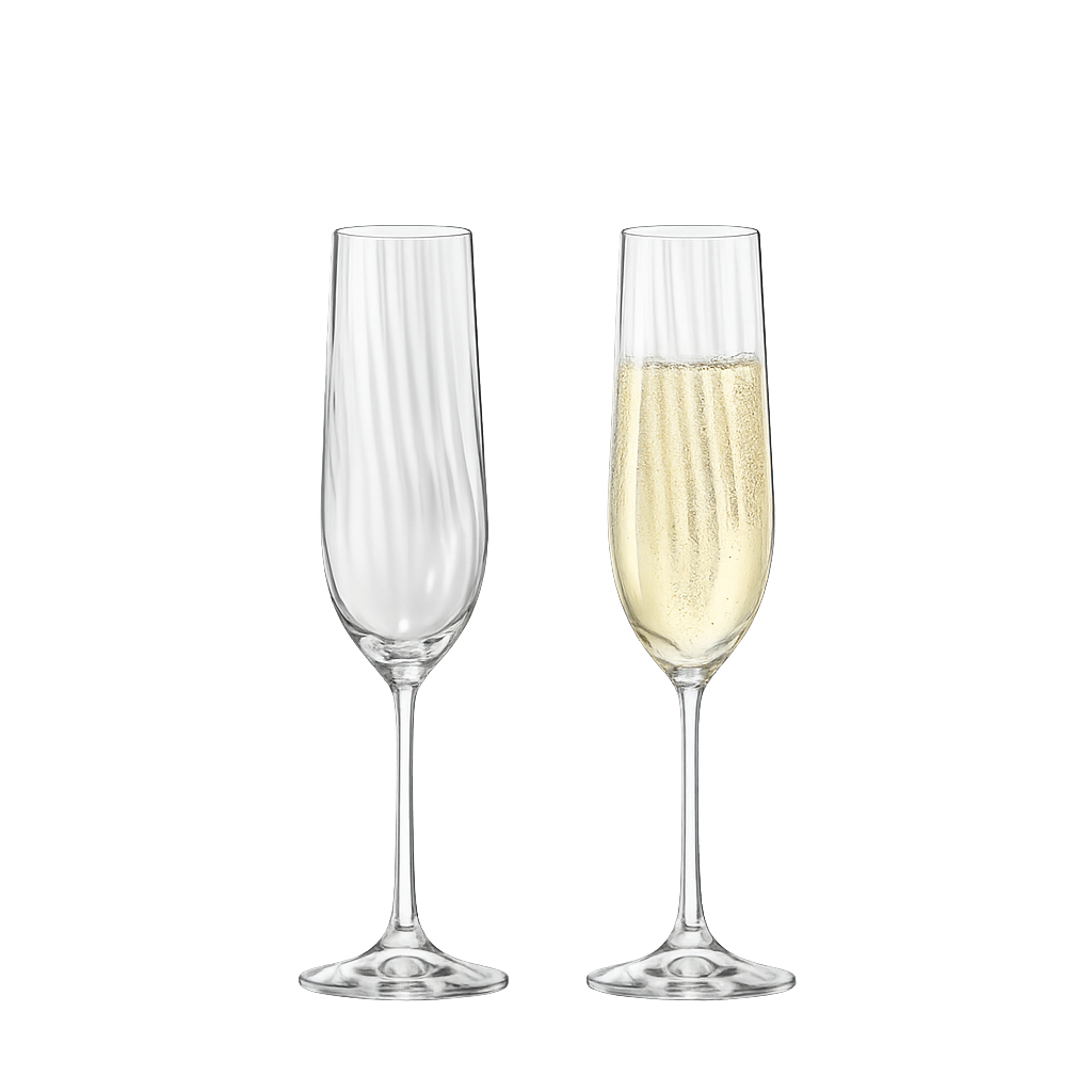 크리스탈렉스 워터폴 샴페인잔 (190ml) 2p(Crystalex Waterfall Champagne Glass (190ml) 2p Set)