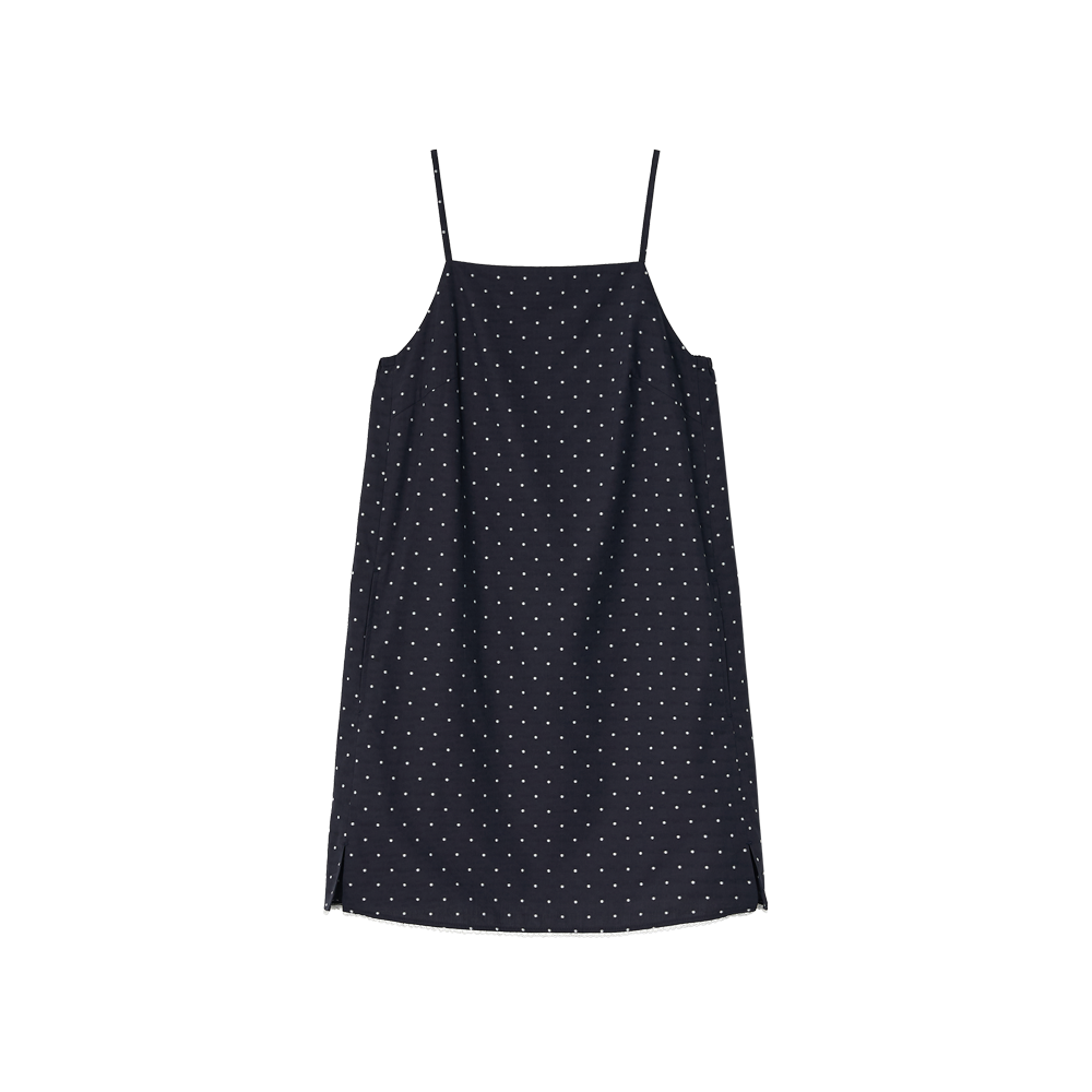 지비에이치 어패럴 스트랩 미니 드레스 / 네이비 도트(GBH APPAREL Strap Mini Dress / Navy Dot)