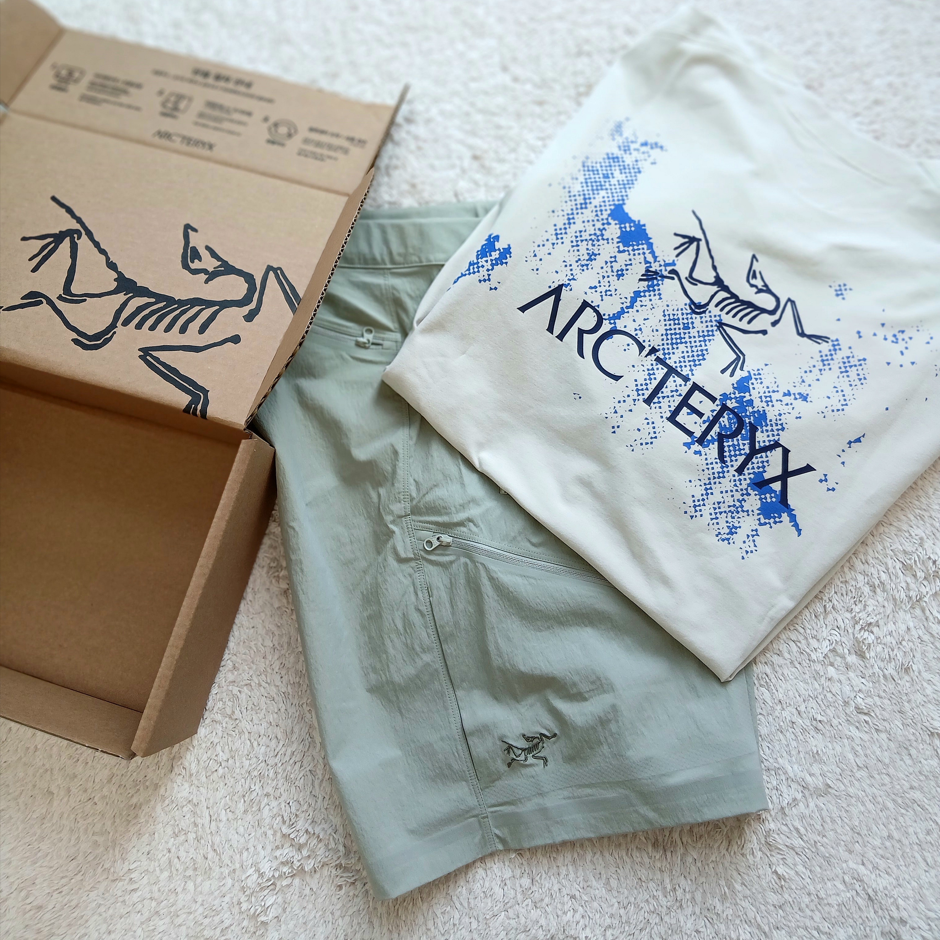 Arc'teryx Bird Word Cap Dk Stratus Habitat, Arc'teryx Gamma Quick Dry Shorts 9 Inch Habitat 착용 스타일 - 3