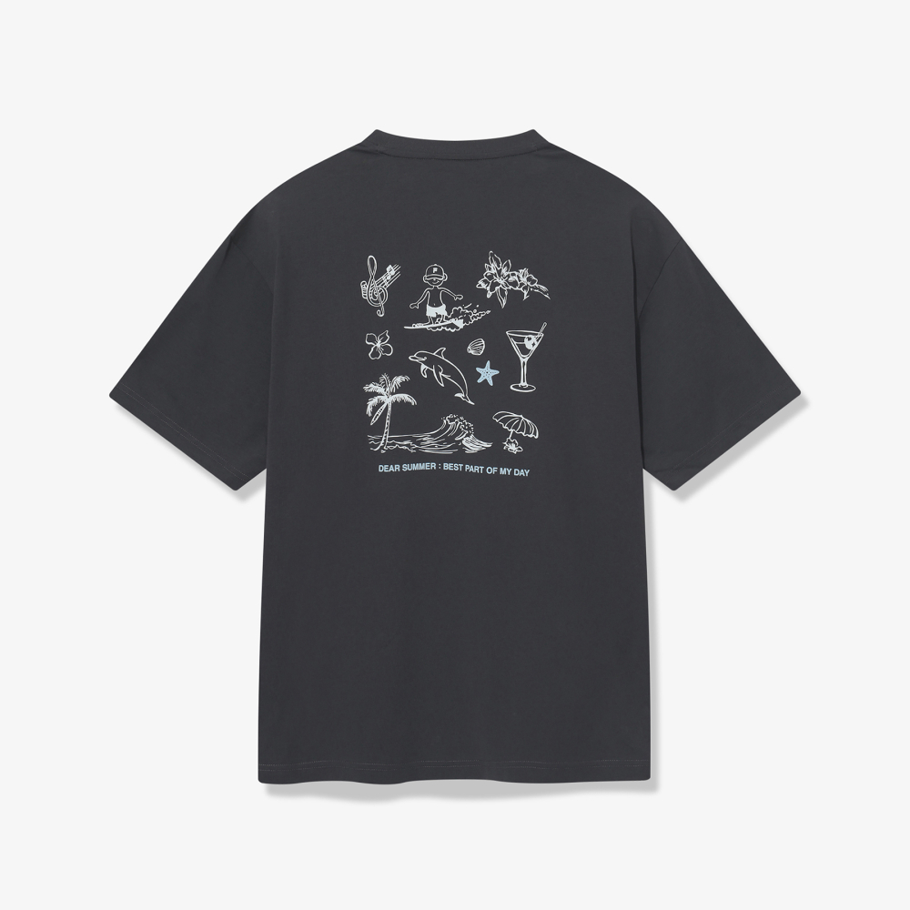 [6% 적립] 휠라 Coldwave+ 썸머 일러스트 반팔티 차콜그레이([6% 적립] FILA Coldwave+ Summer Illustration T-Shirt Charcoal) - 2