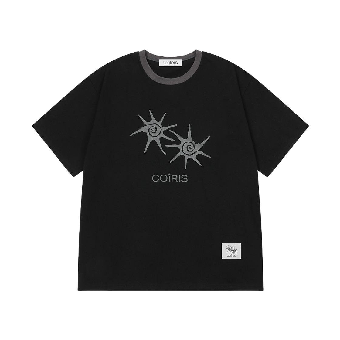 코이리스 솔루나 배색 반팔 티 남녀공용 블랙(Coiris Soluna Half T Unisex Black) - 3