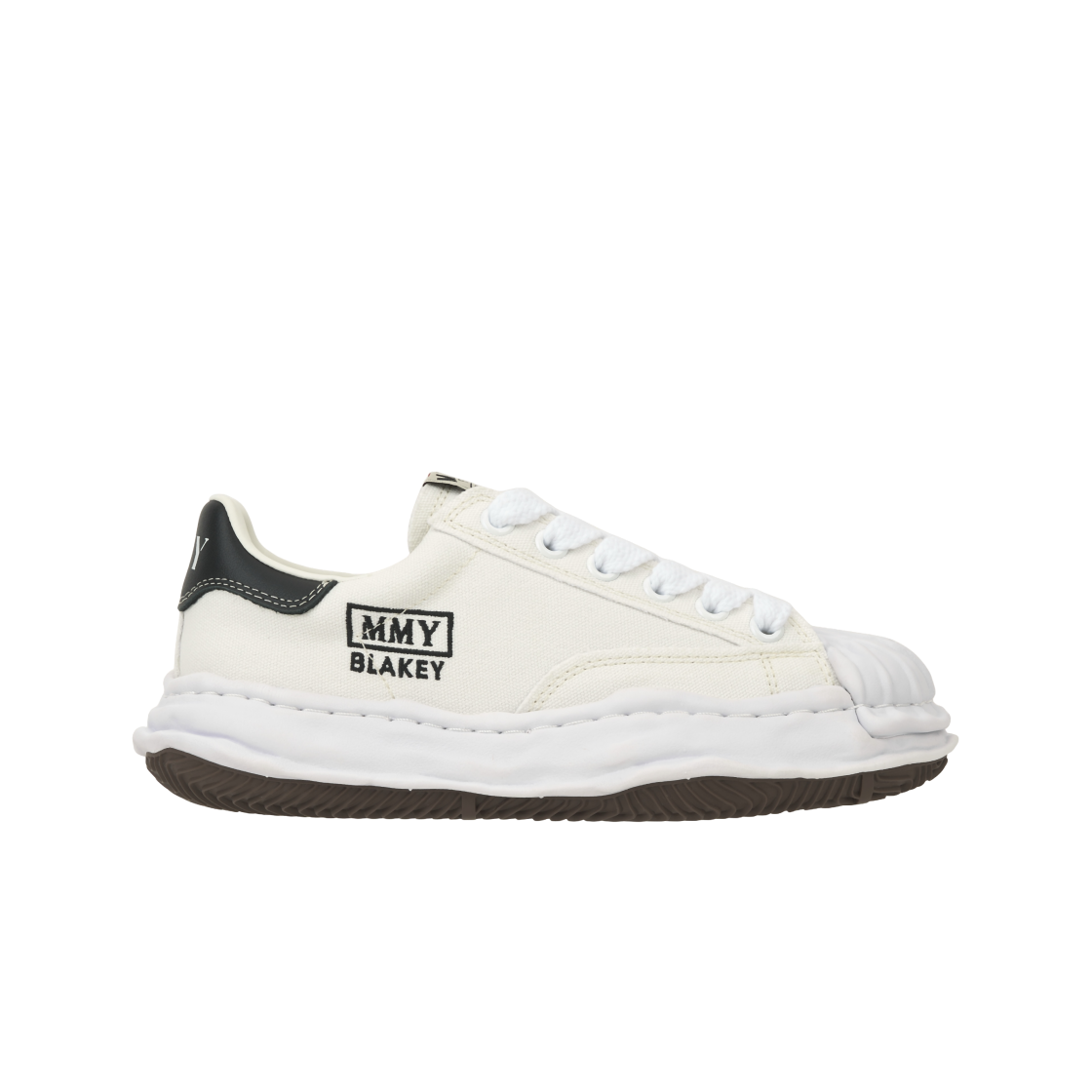 메종 미하라 야스히로 블레이키 OG 솔 캔버스 로우탑 스니커즈 화이트(Maison Mihara Yasuhiro Blakey OG Sole Canvas Low-top Sneakers White)