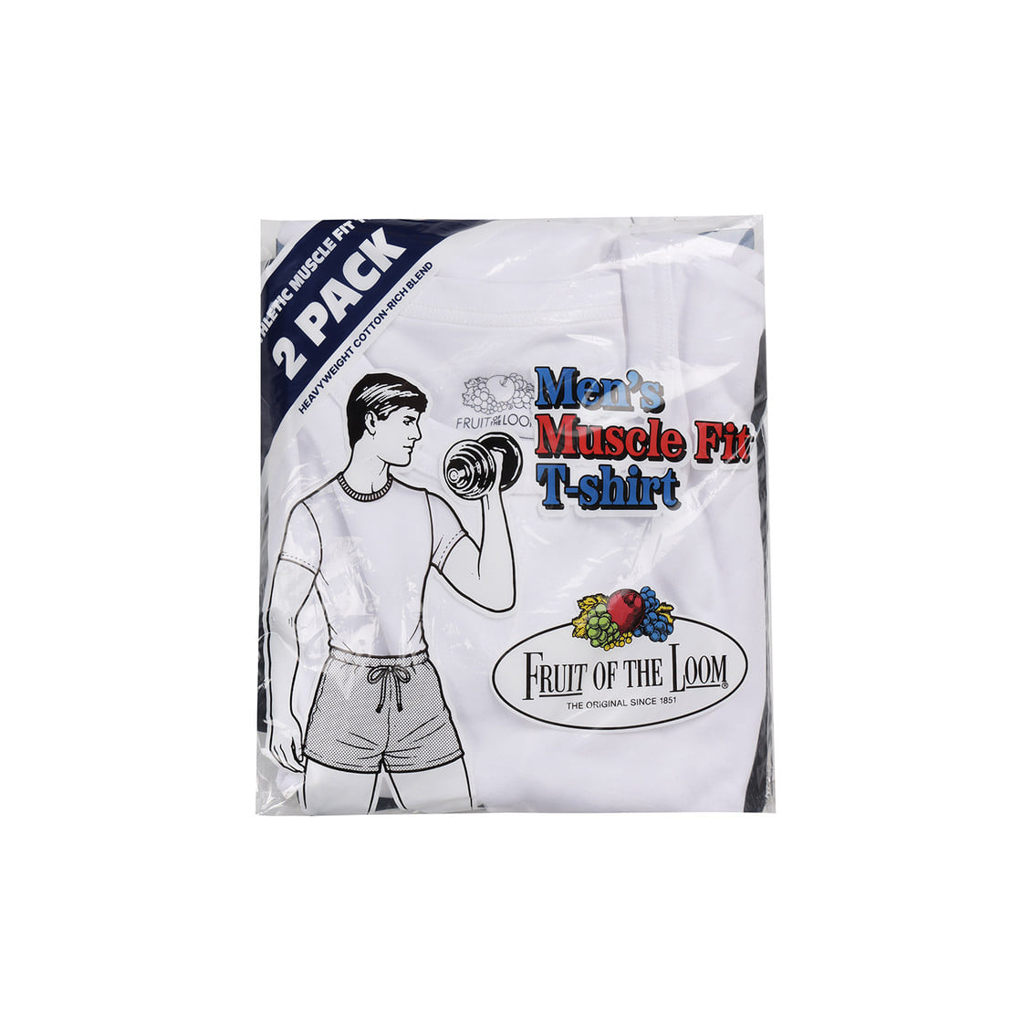 프룻오브더룸 2PACK 머슬핏 티셔츠 화이트(fruitoftheloom 2PACK Muscle Fit T-shirts WHITE) - 4