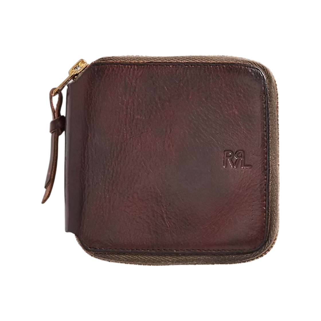더블알엘 레더 집 월렛 다크 브라운(Double RL Leather Zip Wallet Dark Brown)