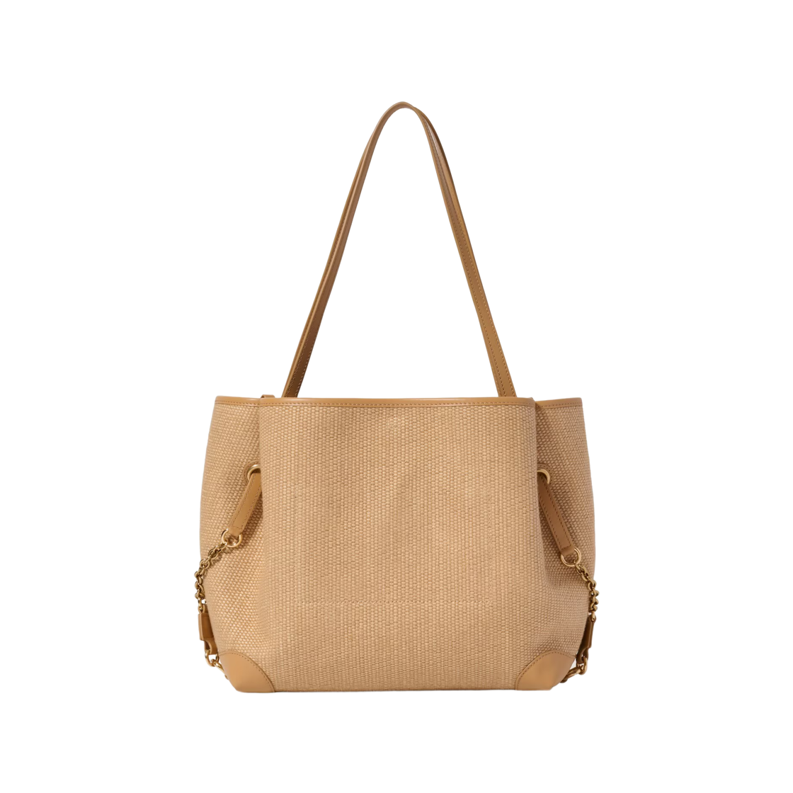 끌로에 클로버 더블 캐리 백 라피아 이펙트 파이버 블리치드 브라운(Chloe Clover Double Carry Bag in Raffia Effect Fibers Bleached Brown) - 2