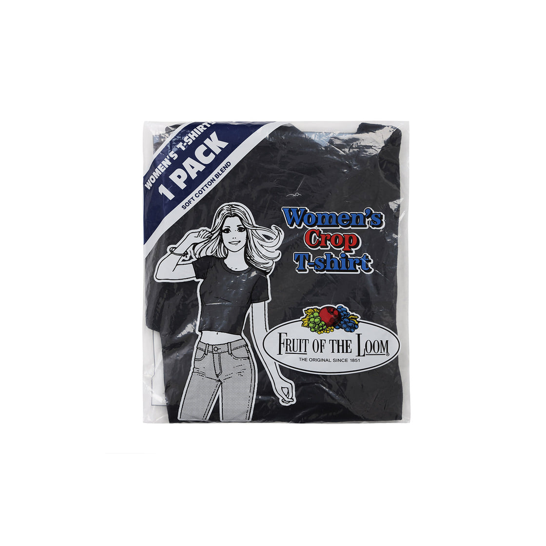 프룻오브더룸 Womens 슬림 크롭티셔츠 블랙(fruitoftheloom Womens Slim Crop T-shirts BLACK) - 4