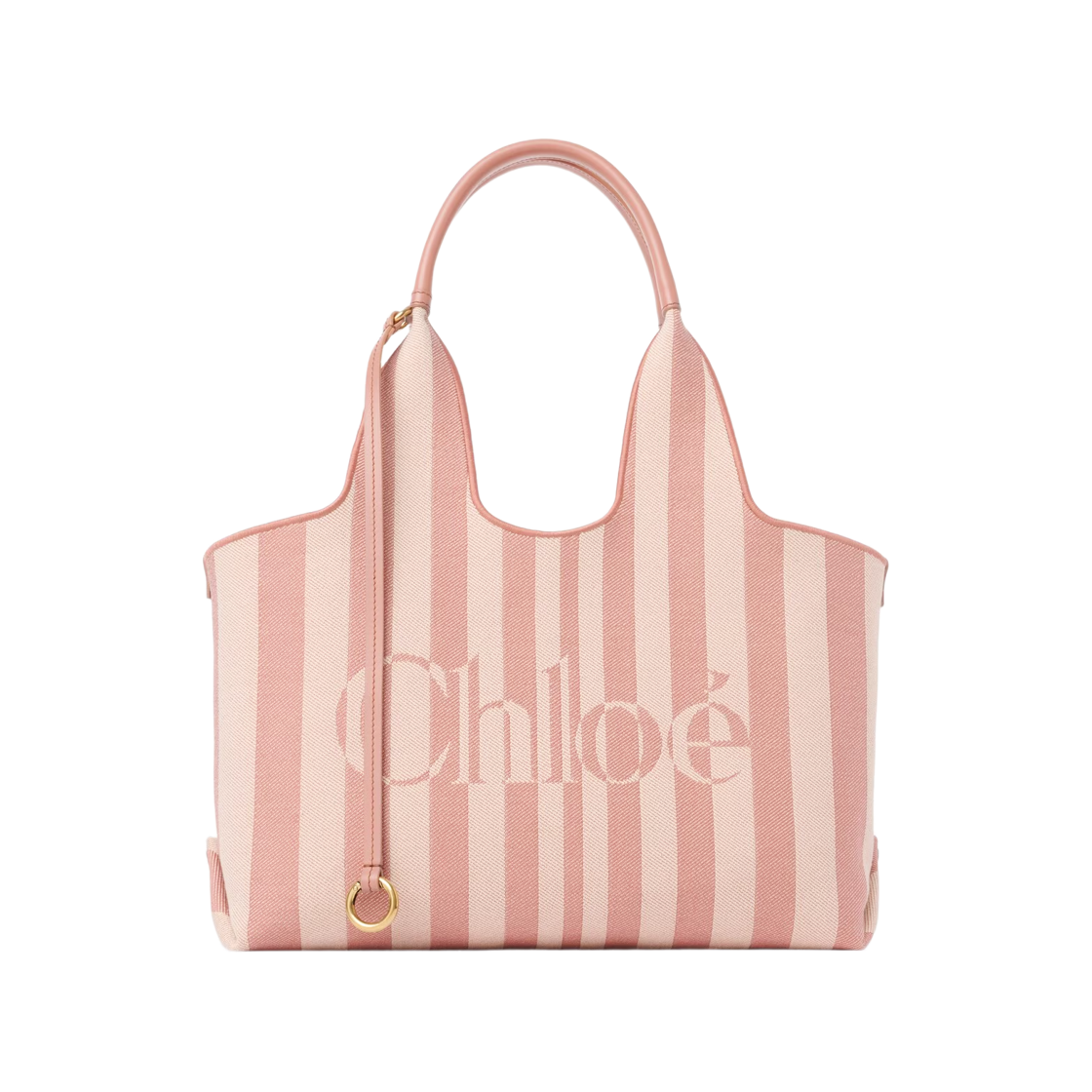 CH26AS767R6526S Chloe Stripy East West Tote Bag in Jacquard Nougat