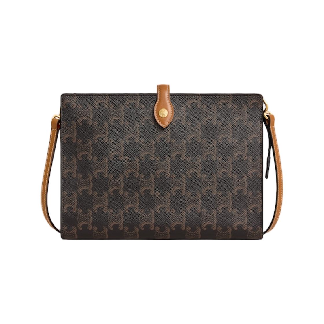 L106B3N99-03MI Celine Small Note Book in Triomphe Canvas and Natural Calfskin Miel