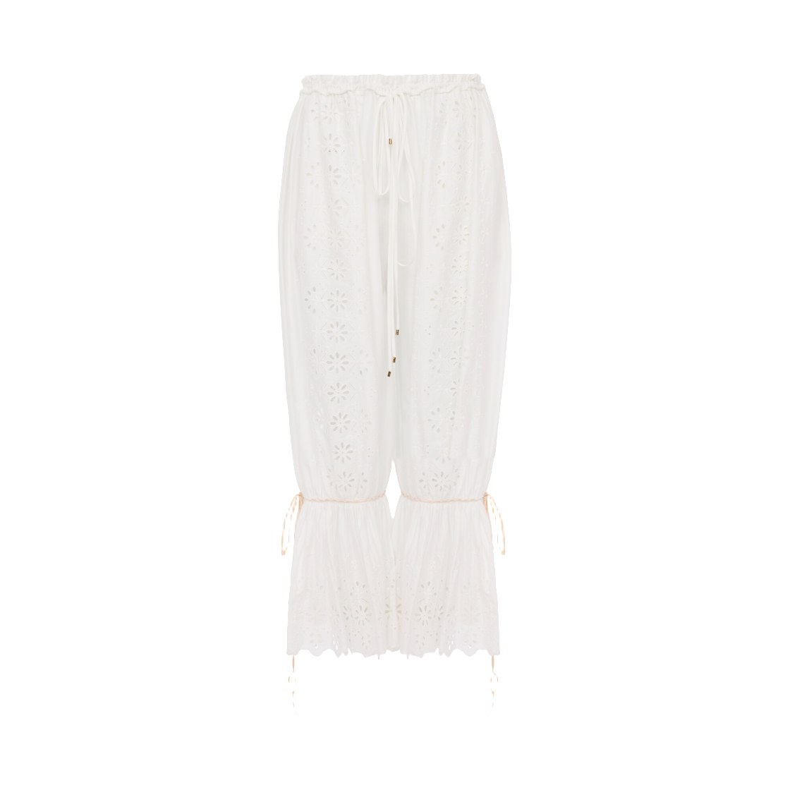 (W) 끌로에 플루이드 드로우스트링 팬츠 소프트 코튼 아이코닉 밀크((W) Chloe Fluid Drawstring Pants in Soft Cotton Iconic Milk)