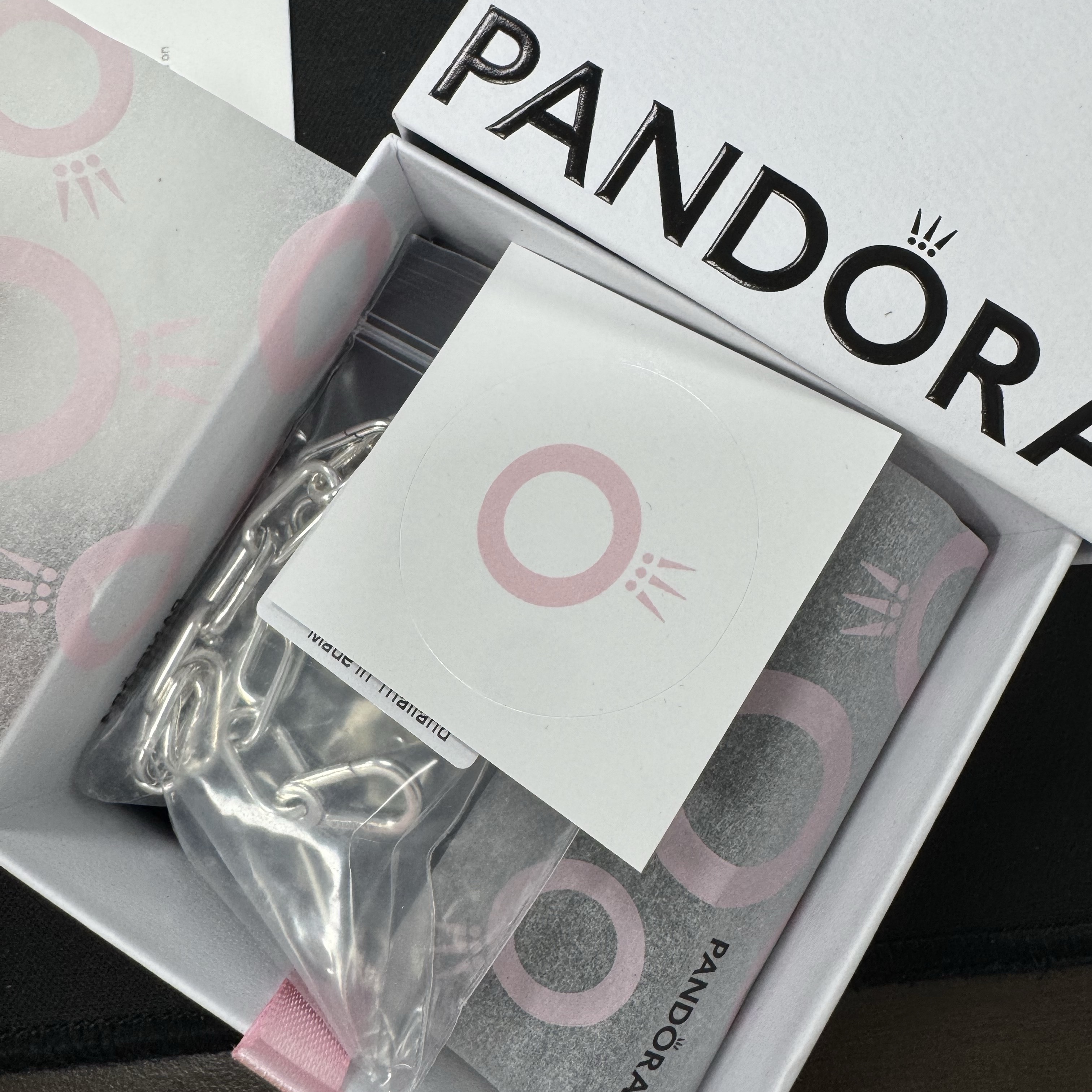 (W) Pandora ME Link Chain Bracelet Sterling Silver Clear 착용 스타일 - 3
