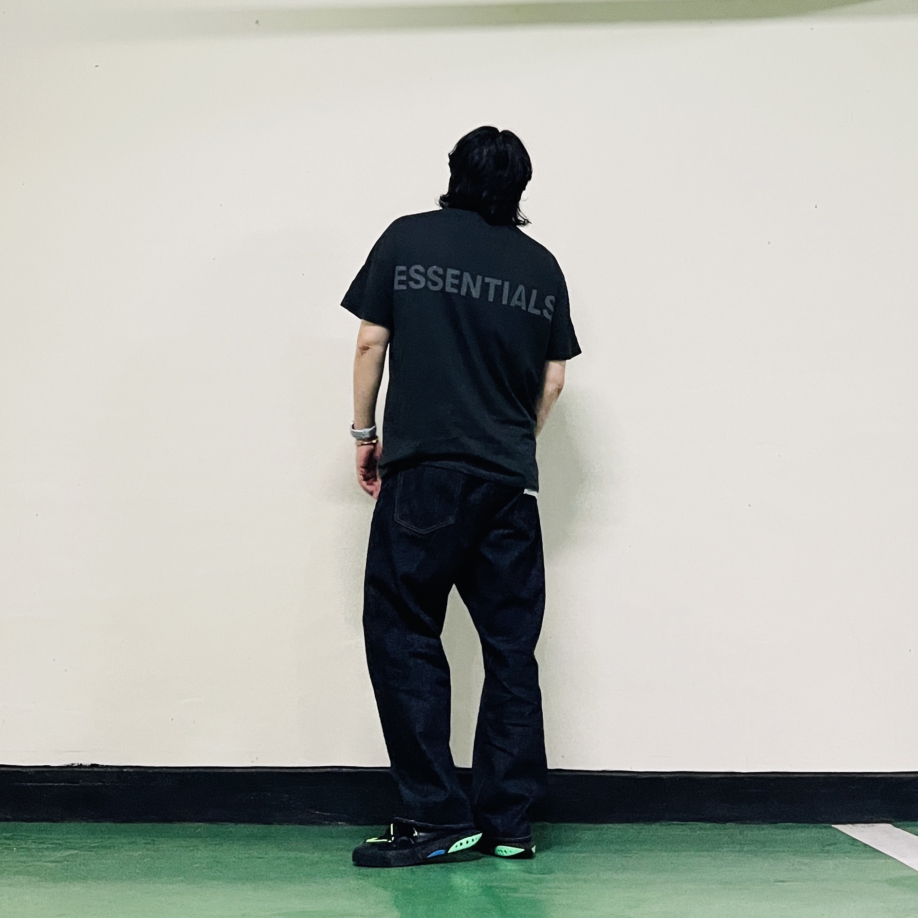 Nike x Off-White Blazer Low '77 Black and Electro Green, Gucci Interlocking G Ring Silver 착용 스타일 - 4