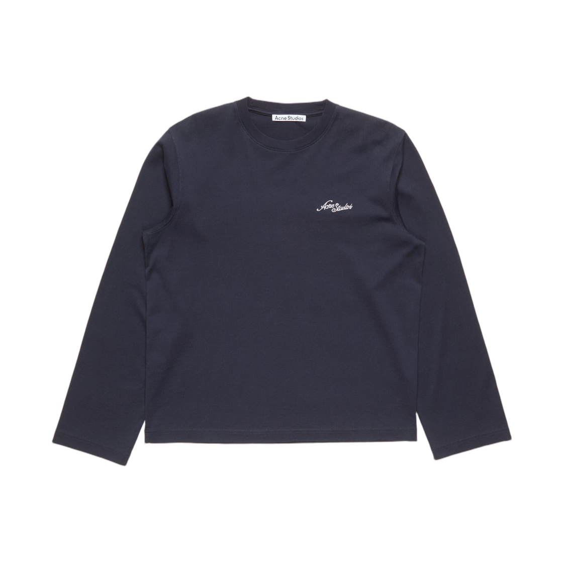 CL0487-833 Acne Studios Jersey T-Shirt with Logo Dark Navy