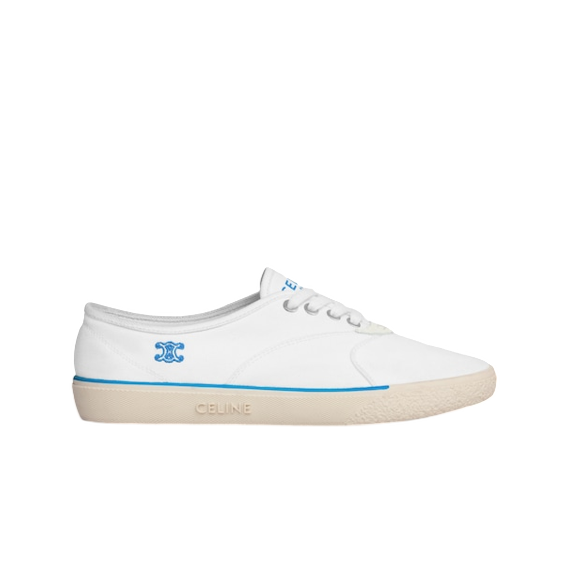 (W) 셀린느 앨런 스니커즈 캔버스 앤 스웨이드 카프스킨 화이트((W) Celine Alan Sneaker in Canvas and Suede Calfskin White) - 1
