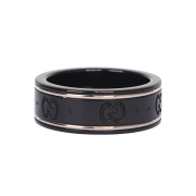 Gucci White Gold Black Ceramic Icon Ring 225985