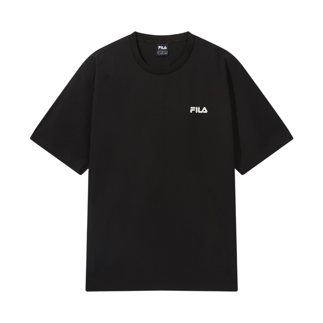 [6% 적립] 휠라 에센셜 우븐 반팔티 블랙([6% 적립] FILA Essential Woven T-Shirt Black)