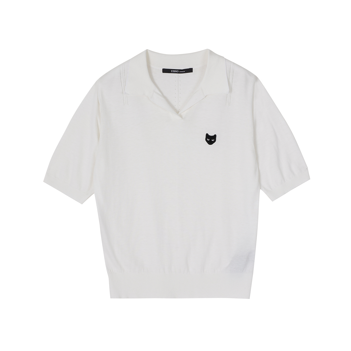 WH3KT802IV (W) SONGZIO ZZERO Panther Open Collar Knit Ivory