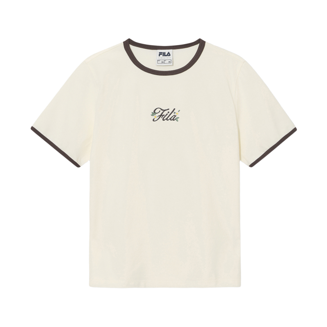 [6% 적립] 휠라 Coldwave+ 링거 변형로고 반팔티 아이보리([6% 적립] FILA Coldwave+ Ringer Logo T-Shirt Ivory)