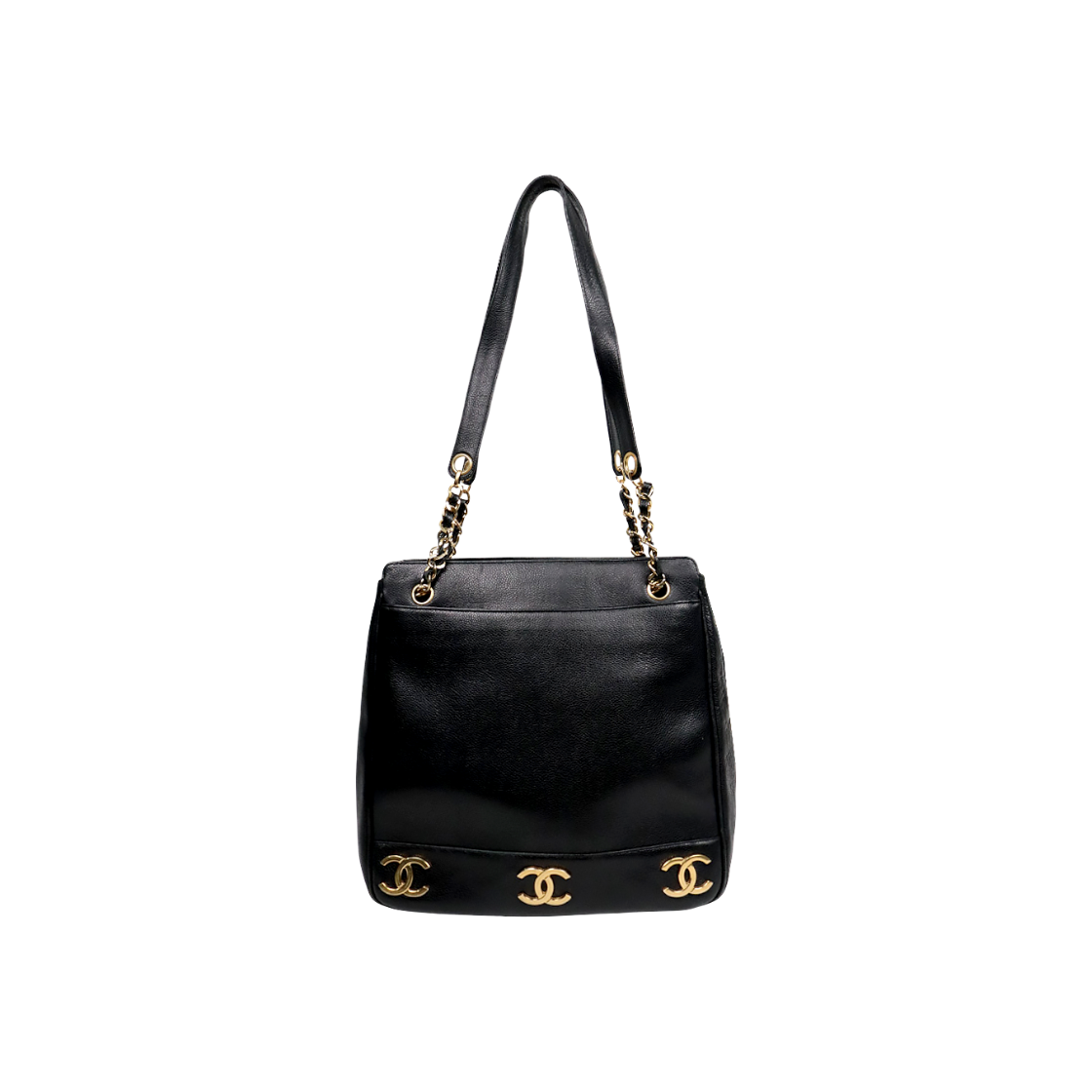 IT5VO92V6LI6 Chanel Black Triple CC Chain Shoulder Bag