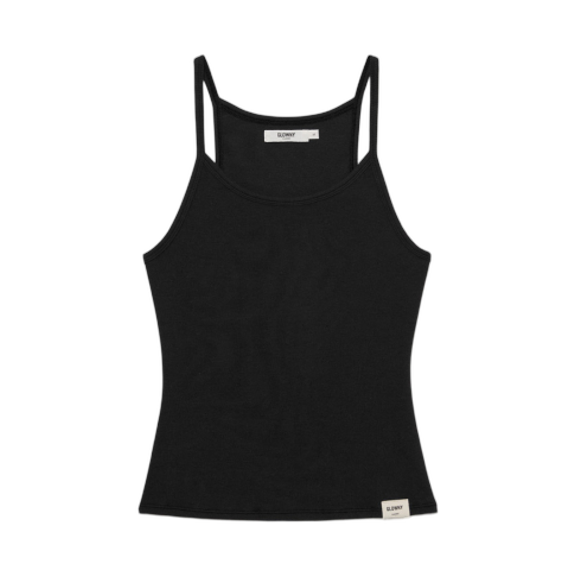 (W) 글로니 G 파인 스트랩 캐미솔 블랙((W) Glowny G Fine Strap Camisole Black)