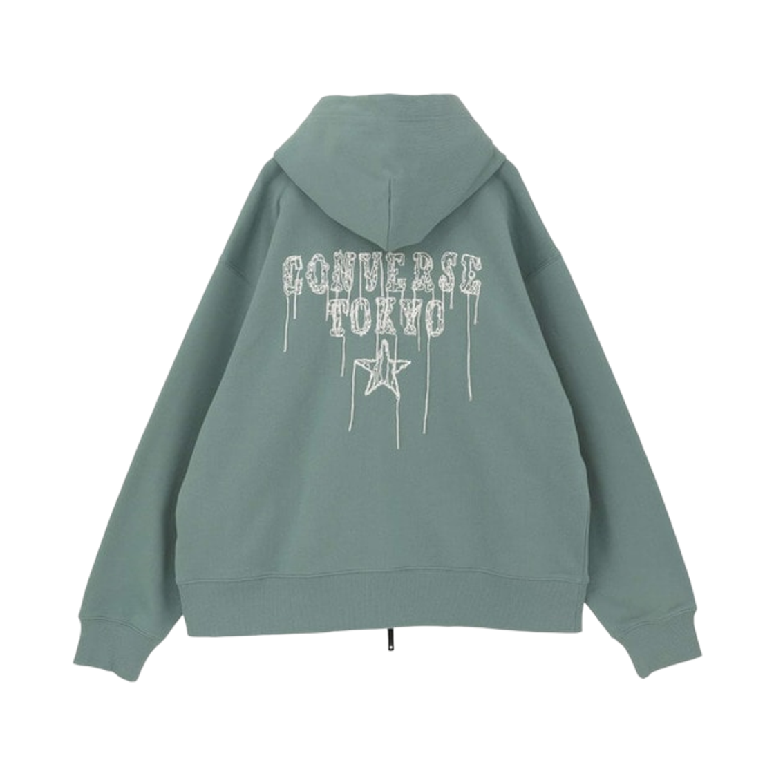 A2861UPK255 Converse Tokyo Embroided Logo Zip Hoodie Green