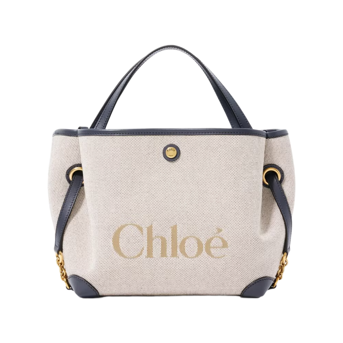 CH26AS656S6344C Chloe Small Chloe Clover Double Carry Bag in Canvas Black Navy