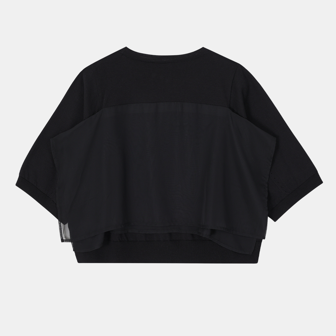 (W) 송지오 컬렉션 베일드 윙 크루넥 니트 블랙((W) SONGZIO COLLECTION Veiled Wing Crewneck Knit Black) - 2