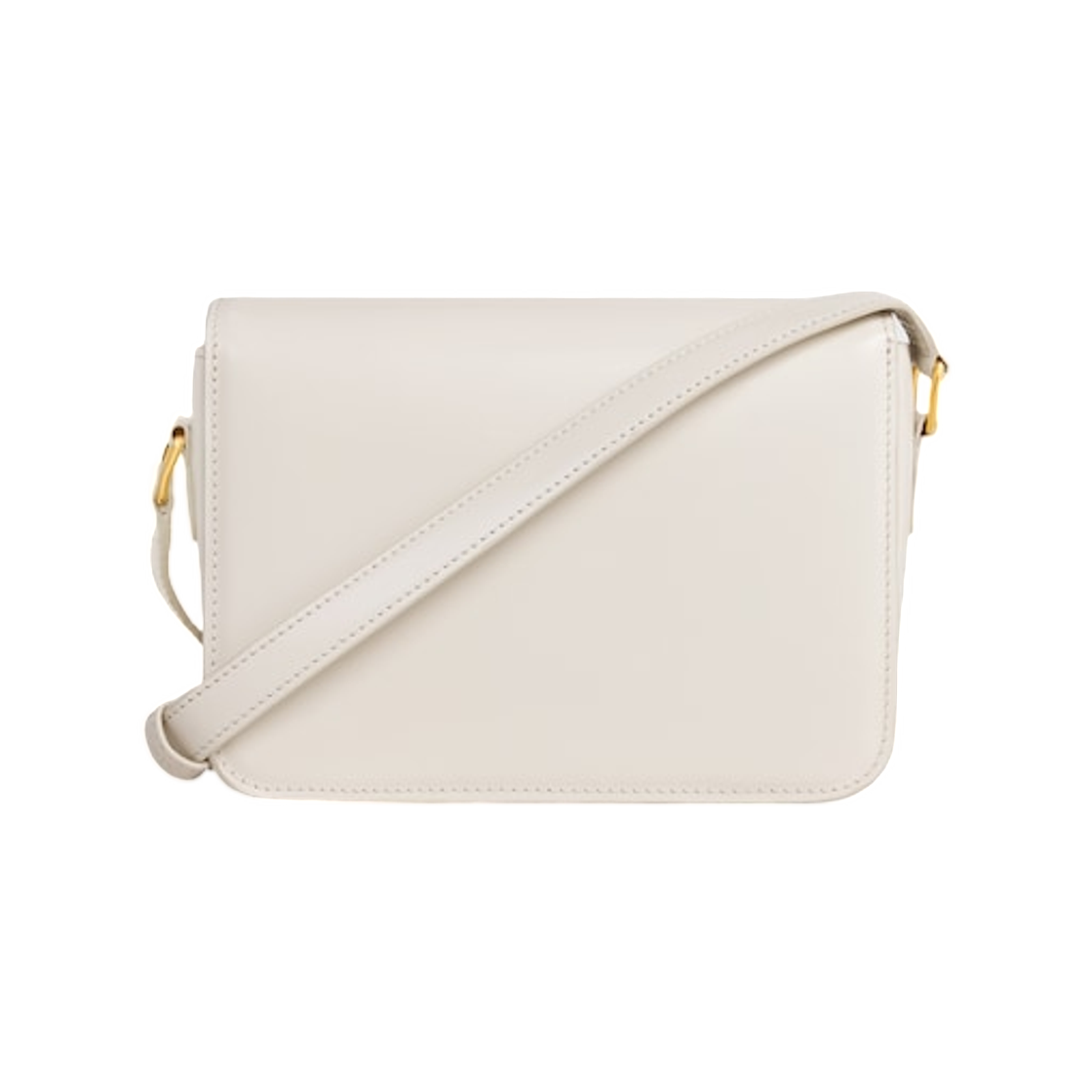 셀린느 틴 트리옹프 백 샤이니 카프스킨 에나멜 클로저 화이트 코튼 블랙(Celine Teen Triomphe Bag in Shiny Calfskin with Enamel Closure White Cotton Black) - 2