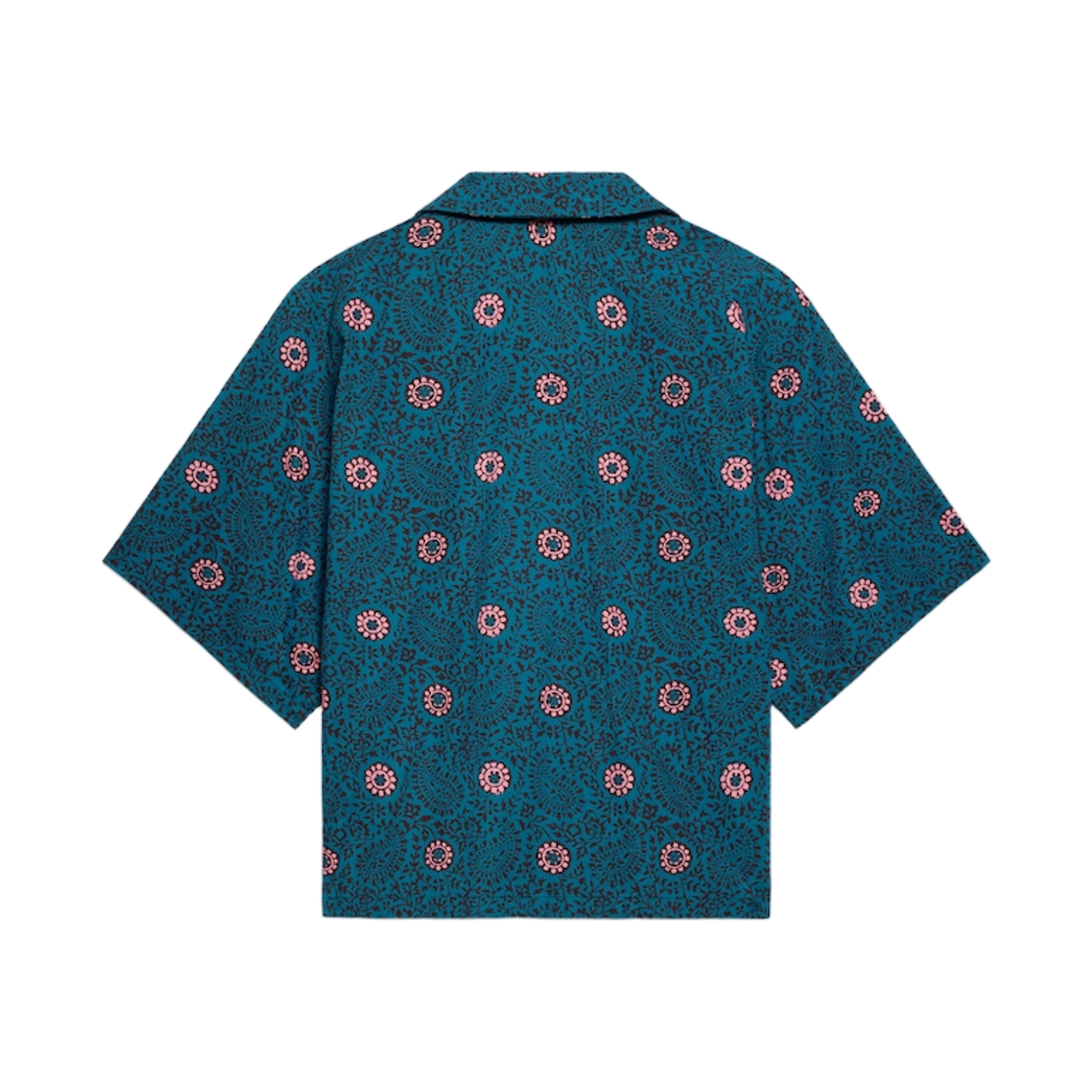 셀린느 스카우트 셔츠 코튼 태피터 터콰이즈 네이비 핑크(Celine Scout Shirt in Cotton Taffeta Turquoise Navy Pink) - 2