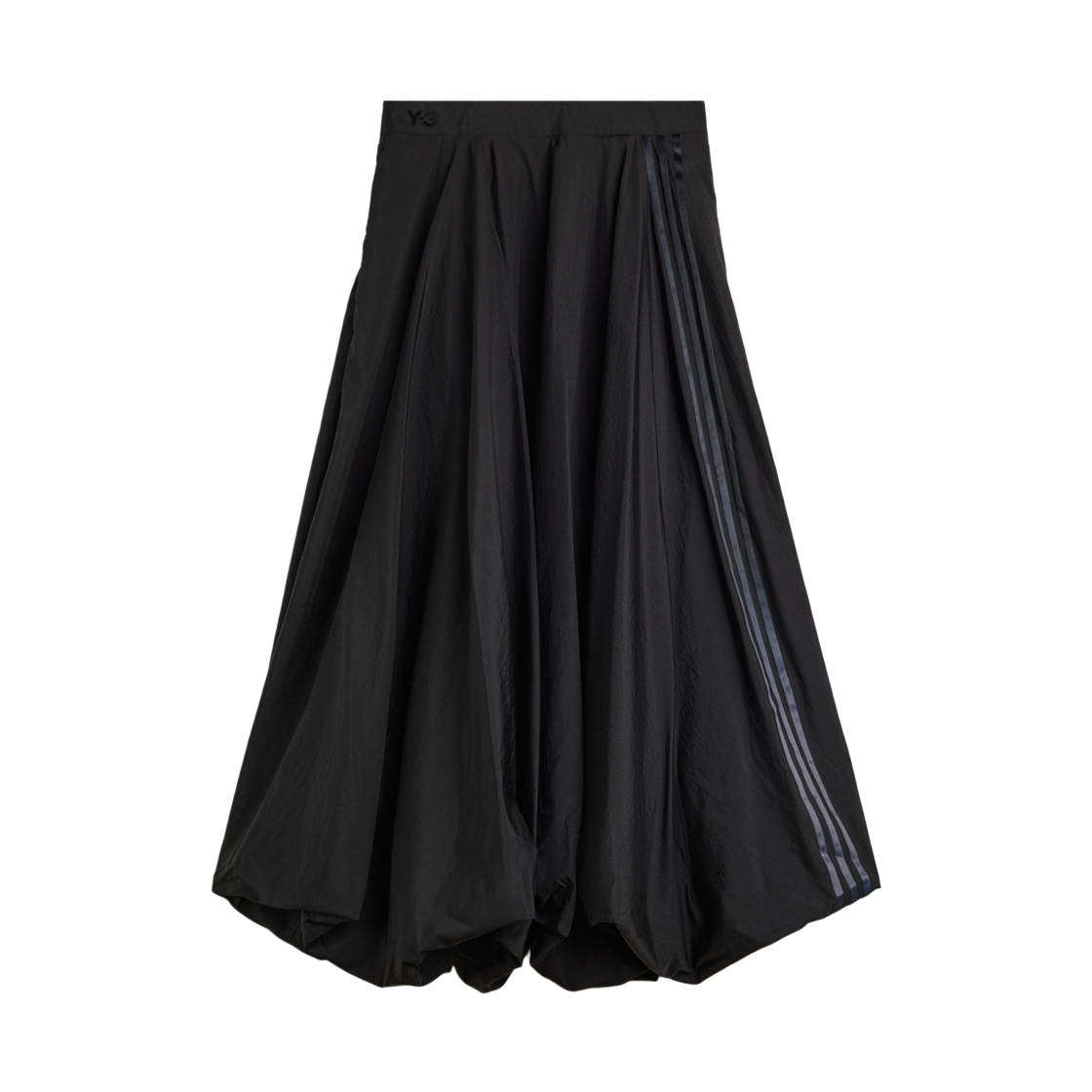 KY8598 (W) Y-3 Gradient 3 Stripes Nylon Balloon Skirt Black