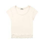 PHOS333 W Slim Fit Lace T-Shirt Ivory