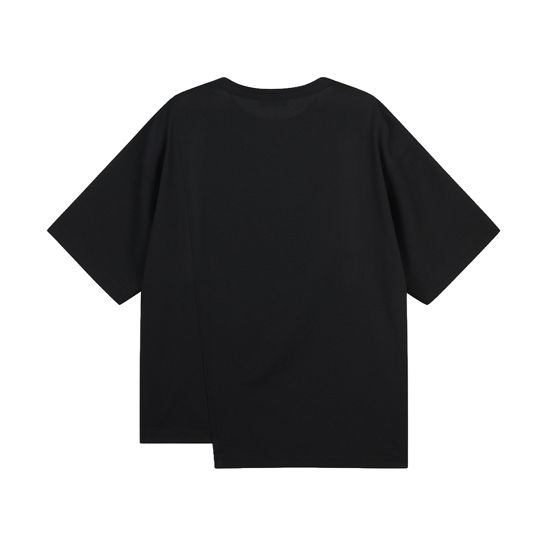 지오송지오 컬렉션 어시메트릭 슬릿 라운드넥 티셔츠 블랙 BI3TS312BK(ZIOSONGZIO COLLECTION Asymmetric Slit Round Neck T Shirt Black) - 2