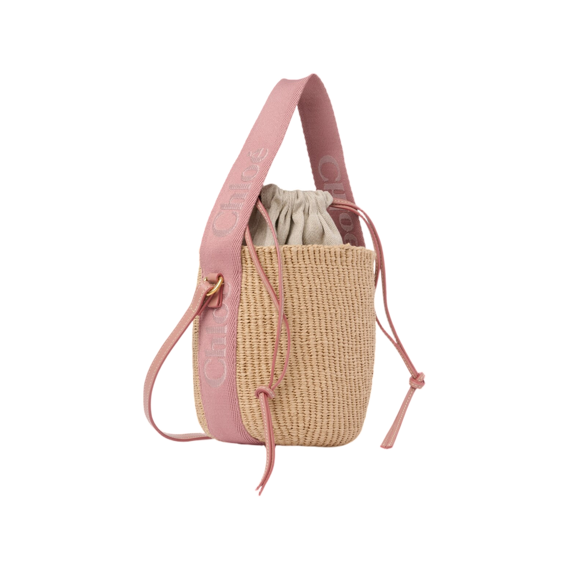 (W) 끌로에 스몰 우디 베스킷 내츄럴 파이버 누가((W) Chloe Small Woody Basket in Natural Fibers Nougat) - 1