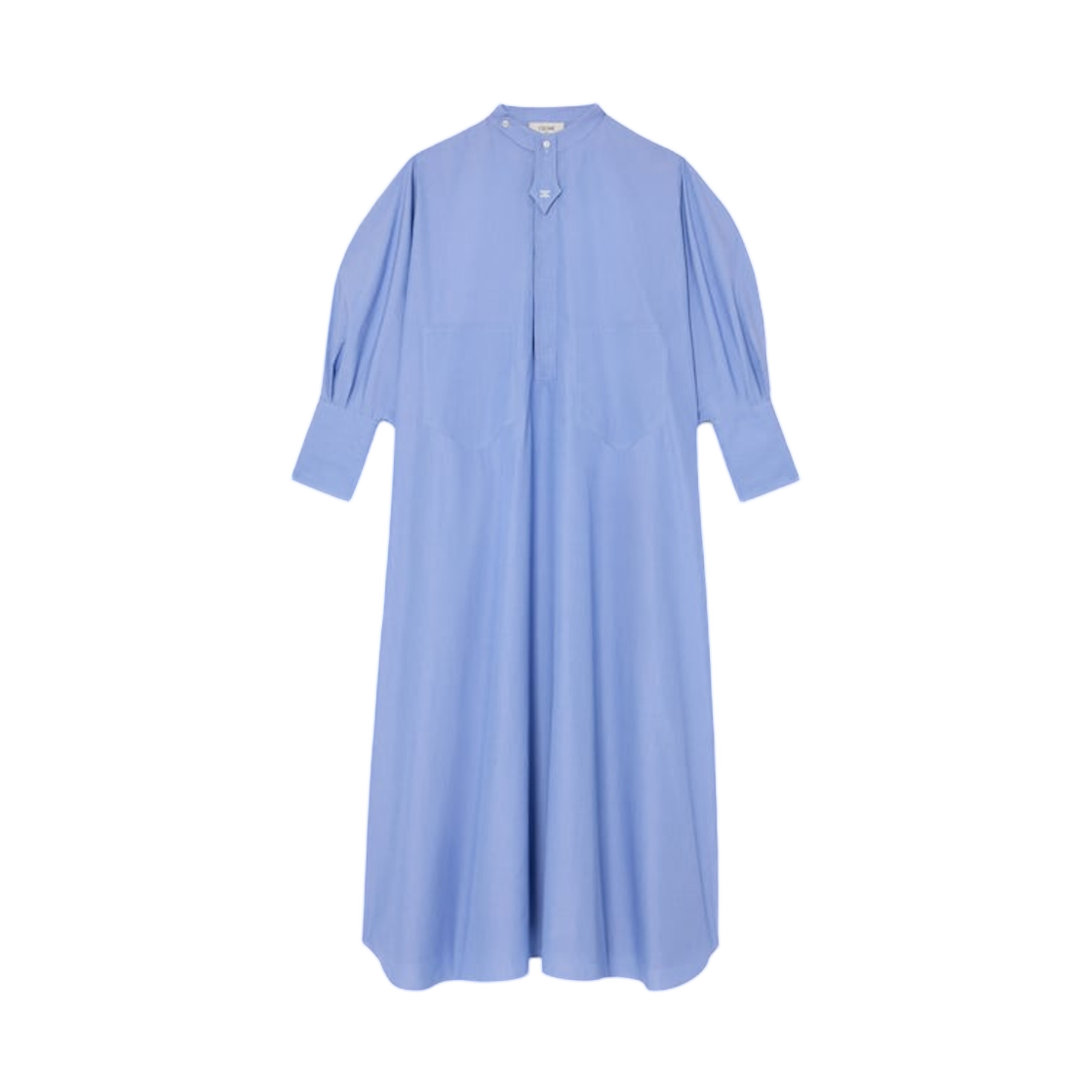 RR0RC2N91-07EU (W) Celine Shirt Dress in Cotton Poplin Bleu