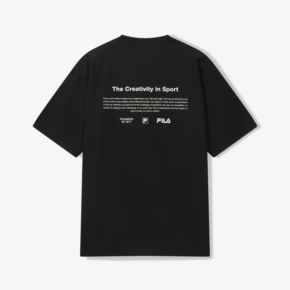 [6% 적립] 휠라 에센셜 우븐 반팔티 블랙([6% 적립] FILA Essential Woven T-Shirt Black) - 2