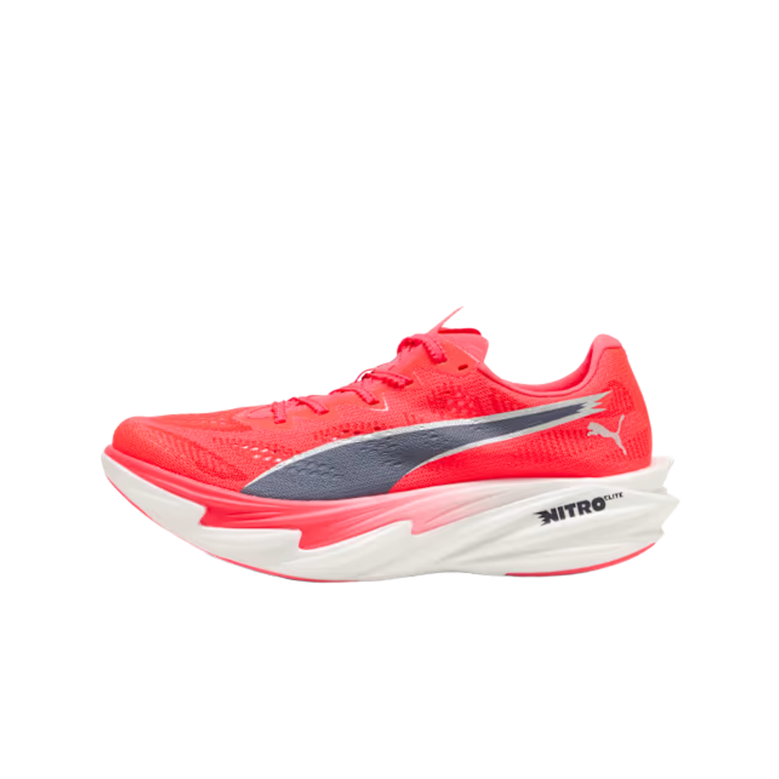 (W) 푸마 디비에이트 나이트로 엘리트 4 울트라 레드 인키 뎁스 푸마 화이트((W) Puma Deviate Nitro Elite 4 Ultra Red Inky Depths Puma White) - 2