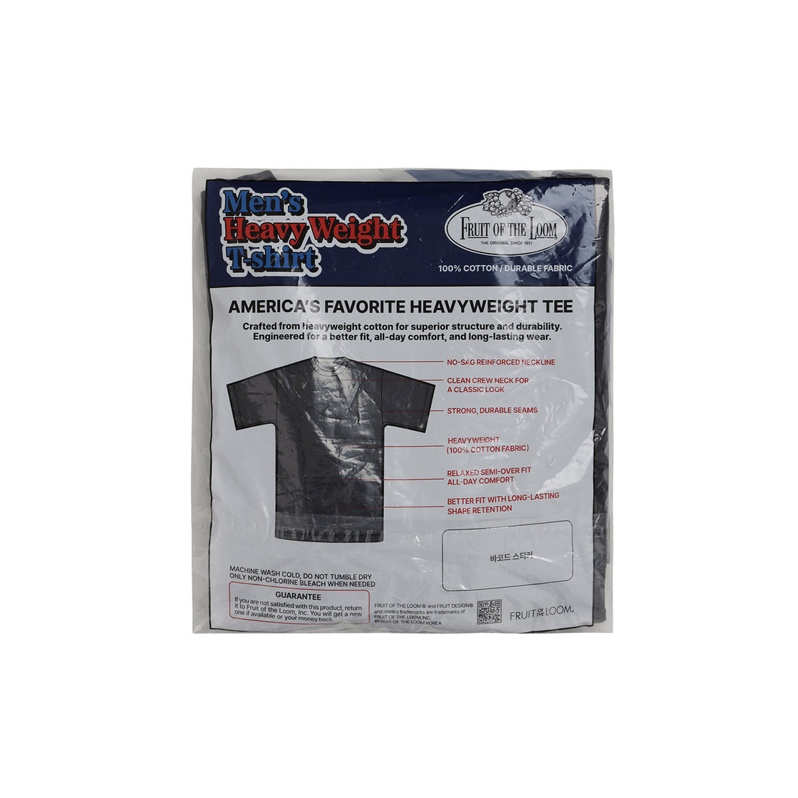 프룻오브더룸 2PACK 헤비웨이트 티셔츠 블랙(fruitoftheloom 2PACK Heavyweight T-shirts BLACK) - 5