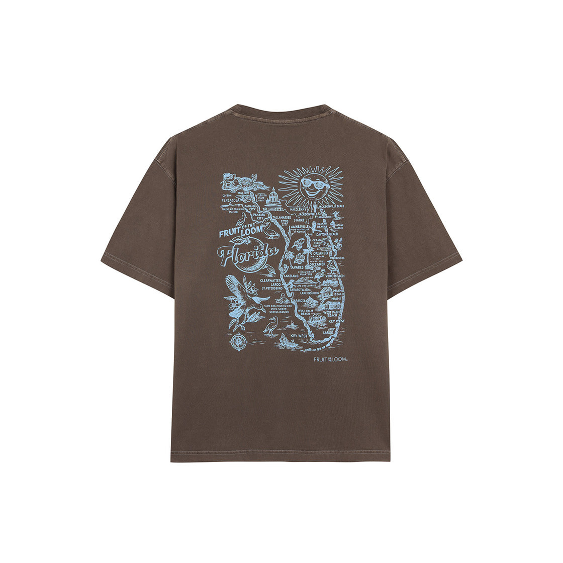 프룻오브더룸 피그먼트 트래블 맵 반팔티셔츠 딥 브라운(fruitoftheloom Pigment Travel Map Banpal T-shirts DEEP BROWN) - 2