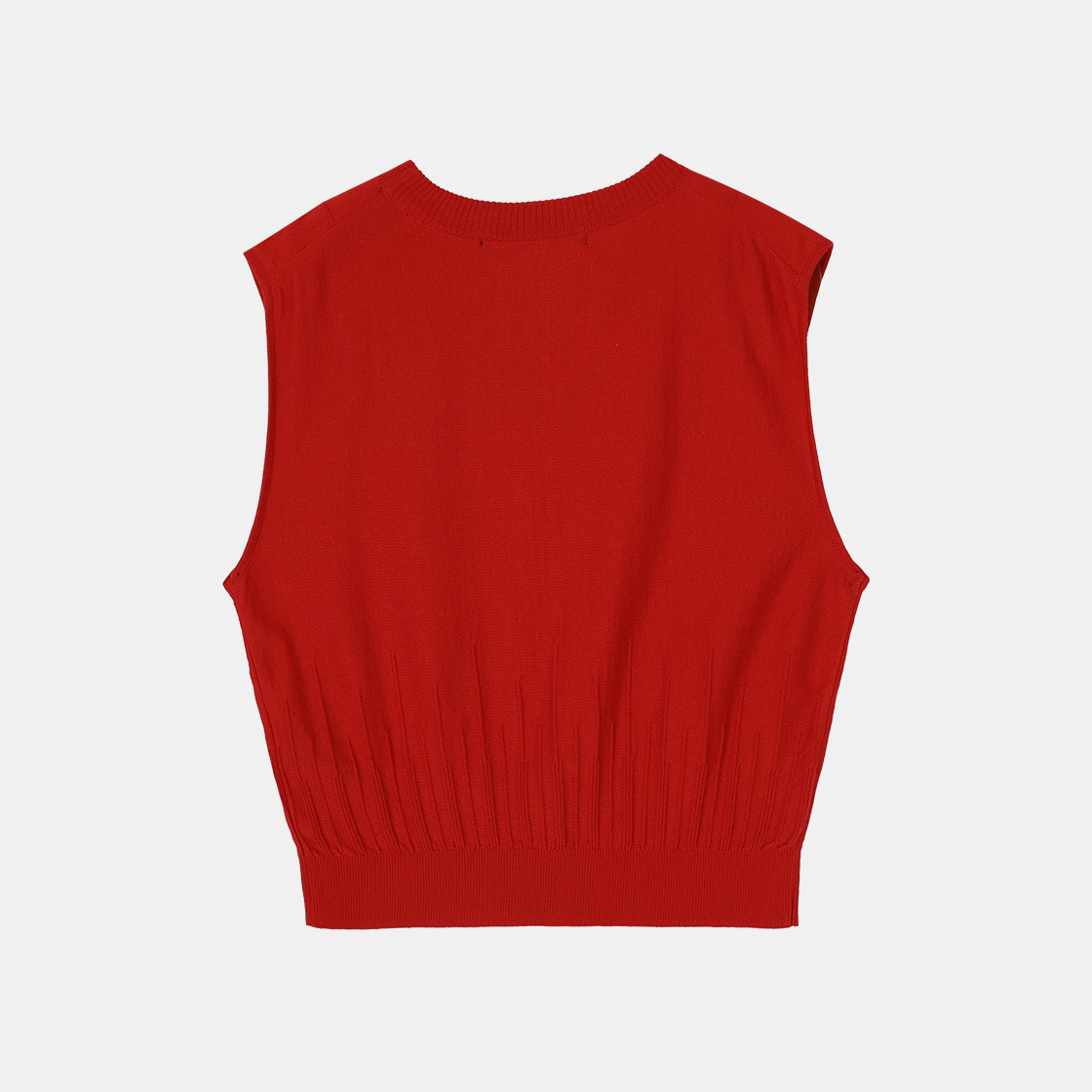 (W) 송지오 컬렉션 언더다트 슬리브리스 니트 레드((W) SONGZIO COLLECTION Underdart Sleeveless Knit Red) - 2