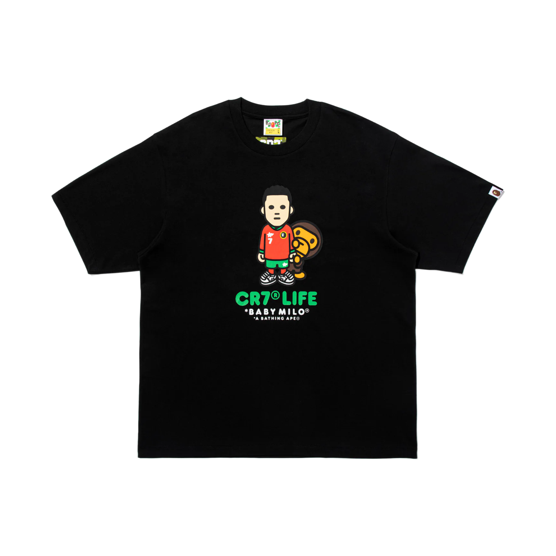 베이프 x CR7 라이프 베이비 마일로 릴렉스드 핏 티셔츠 블랙(BAPE x CR7 Life Baby Milo Relaxed Fit T-Shirt Black)