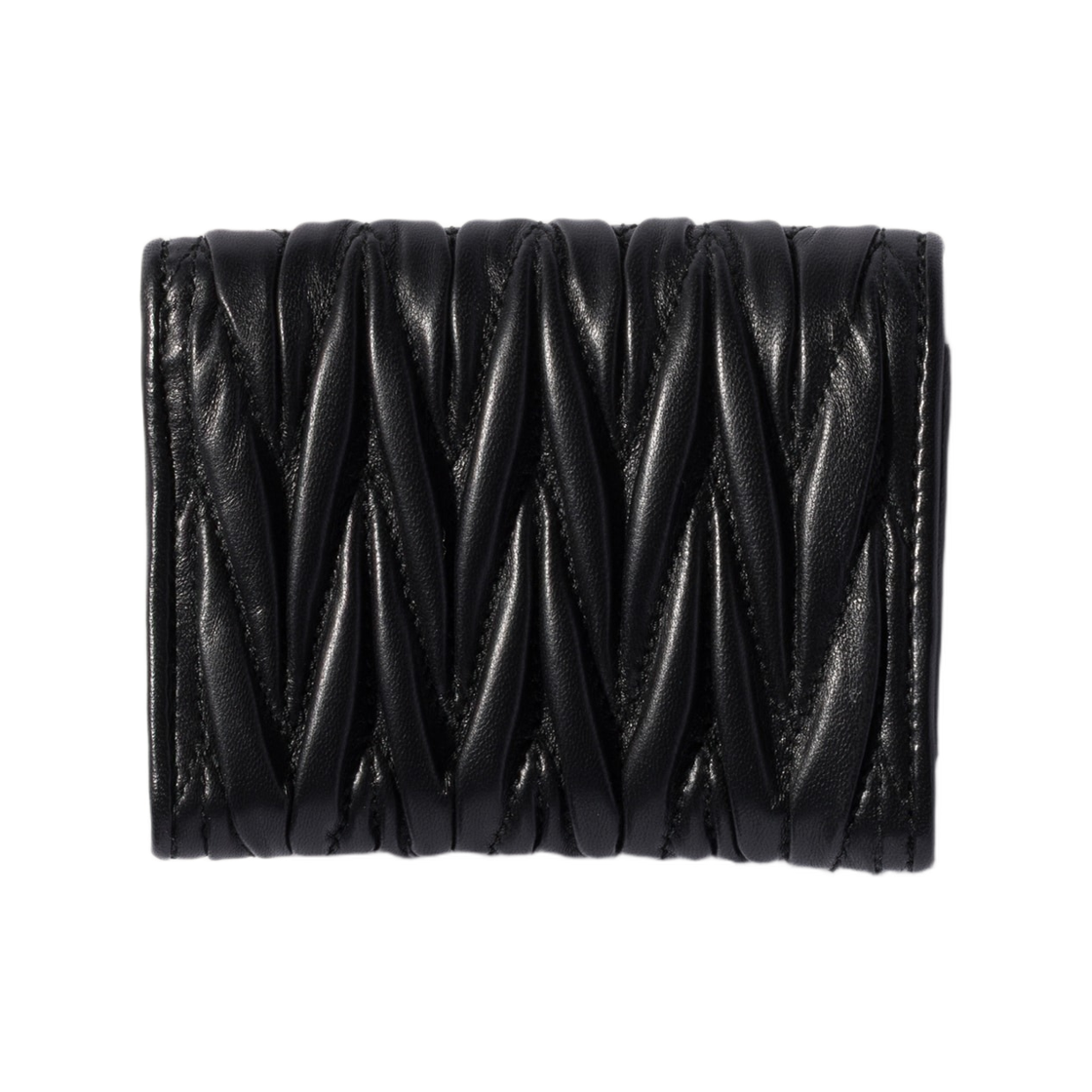 미우 미우 마테라쎄 나파 레더 스몰 월렛 블랙(Miu Miu Matelasse Nappa Leather Small Wallet Black) - 2