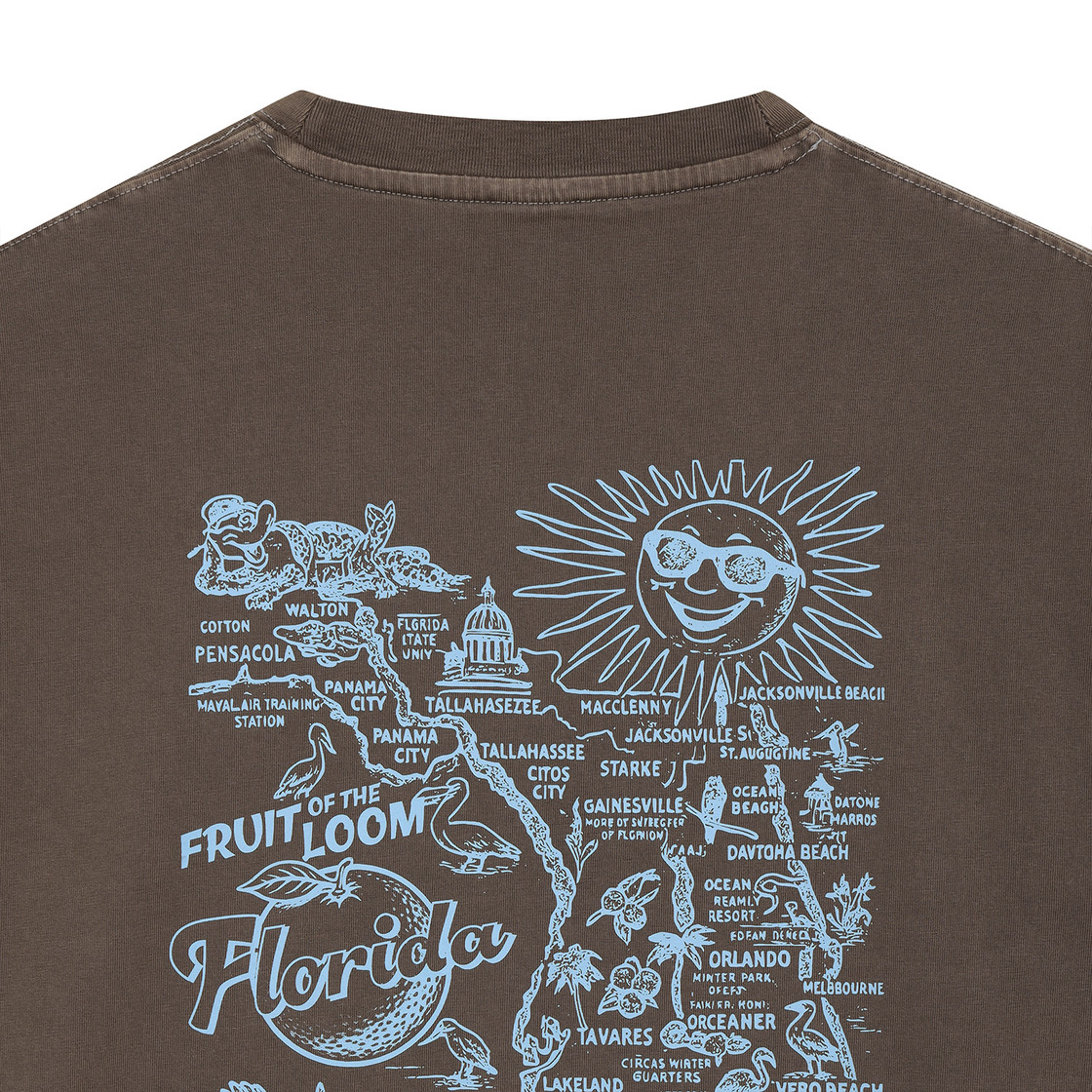 프룻오브더룸 피그먼트 트래블 맵 반팔티셔츠 딥 브라운(fruitoftheloom Pigment Travel Map Banpal T-shirts DEEP BROWN) - 4
