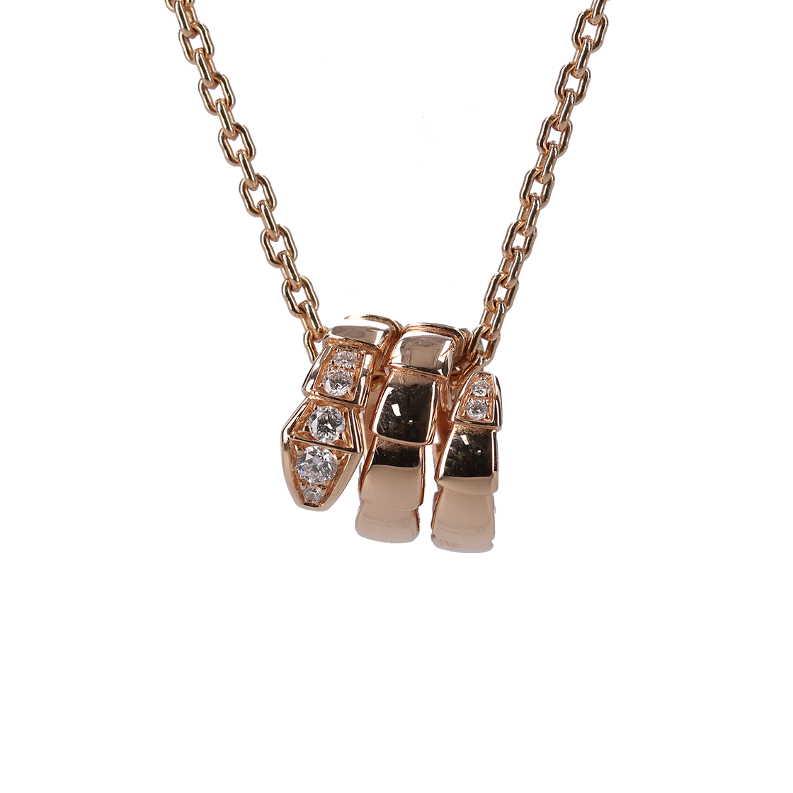 ITNPHEPCUFT5 Bulgari Serpenti Diamond-Paved Necklace in Rose Gold