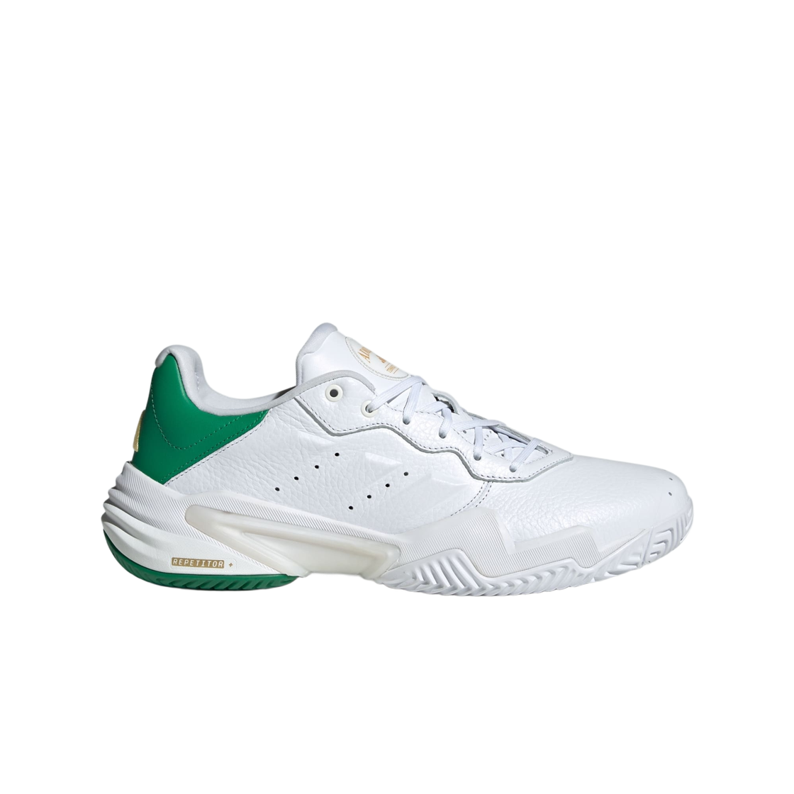 JP7237 Adidas Tennis Barricade 13 Leather Gold Metallic Cloud White