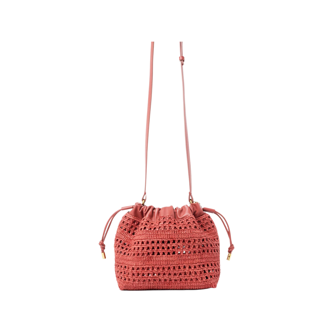 끌로에 미니 썸머 바나나 드로우스트링 숄더백 라피아 진저 레드(Chloe Mini Summer Banana Drawstring Shoulder Bag in Raffia Ginger Red) - 2