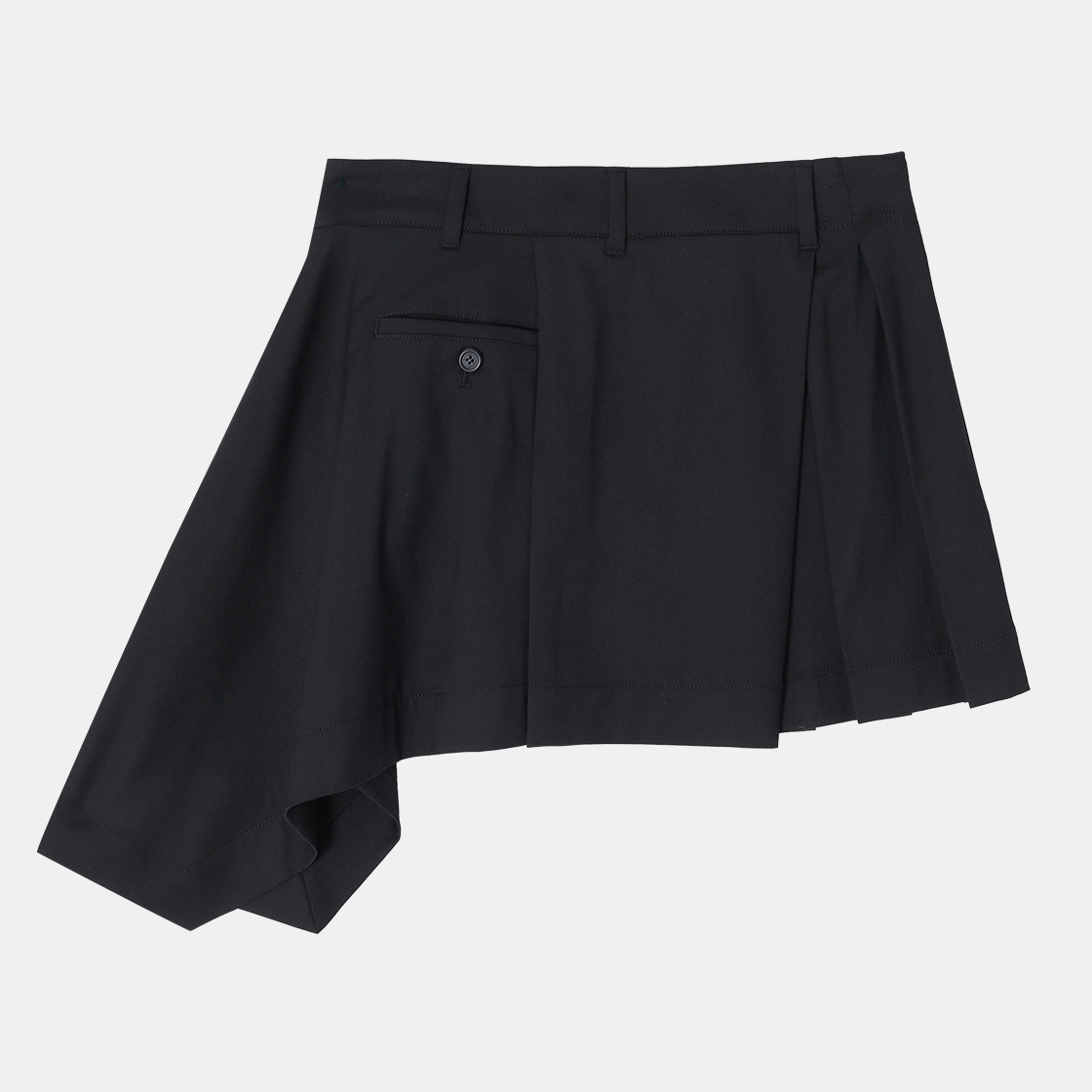 (W) 송지오 컬렉션 어시메트릭 플리츠 미니 스커트 블랙((W) SONGZIO COLLECTION Asymmetric Pleats Mini Skirt Black) - 2