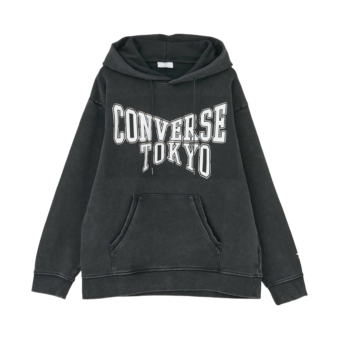 A2861UPK055 Converse Tokyo Logo Print Hotfix Hoodie Black