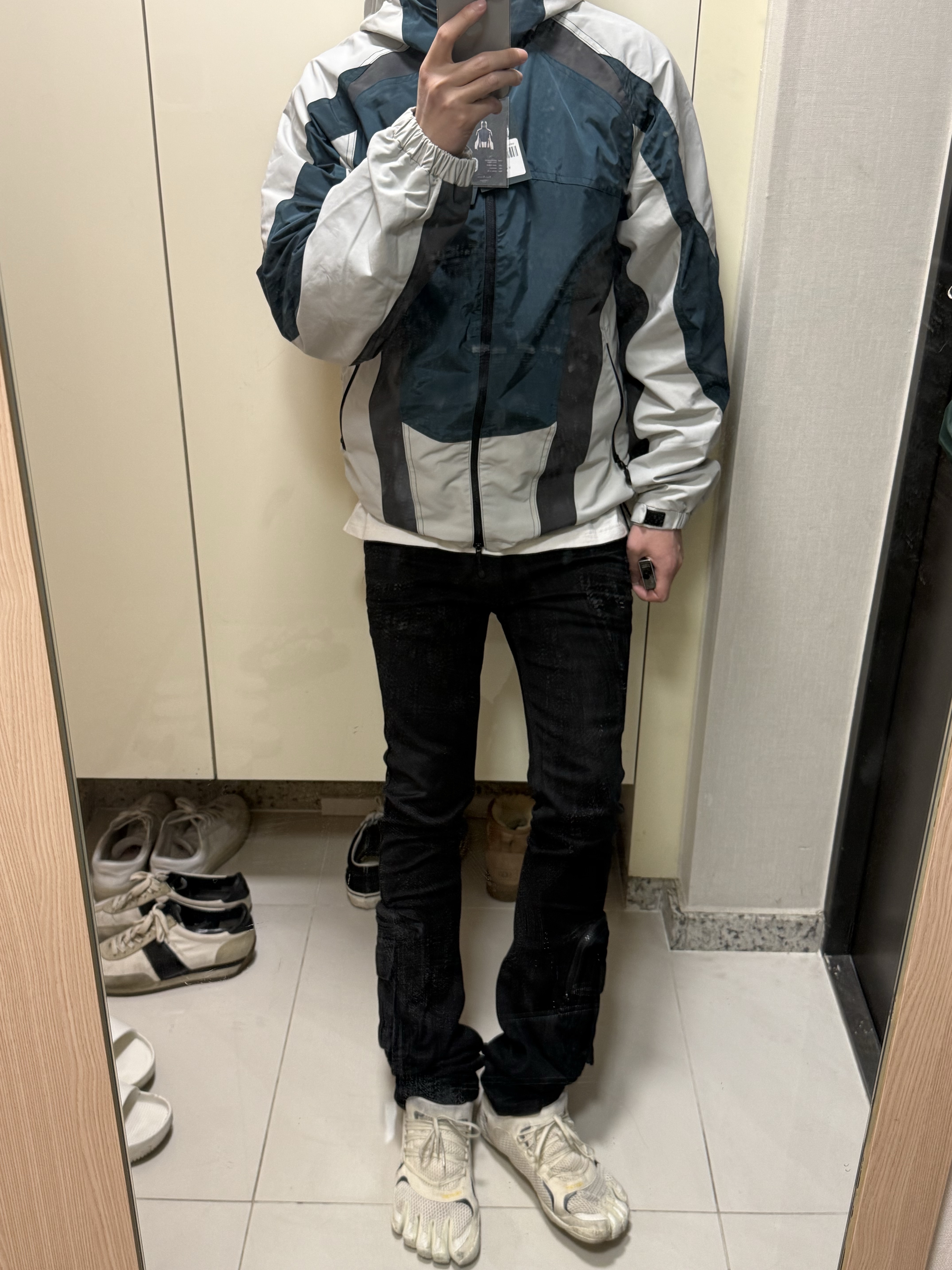 Undermycar Emerald Block Shell Parka Emerald 착용 스타일 - 1
