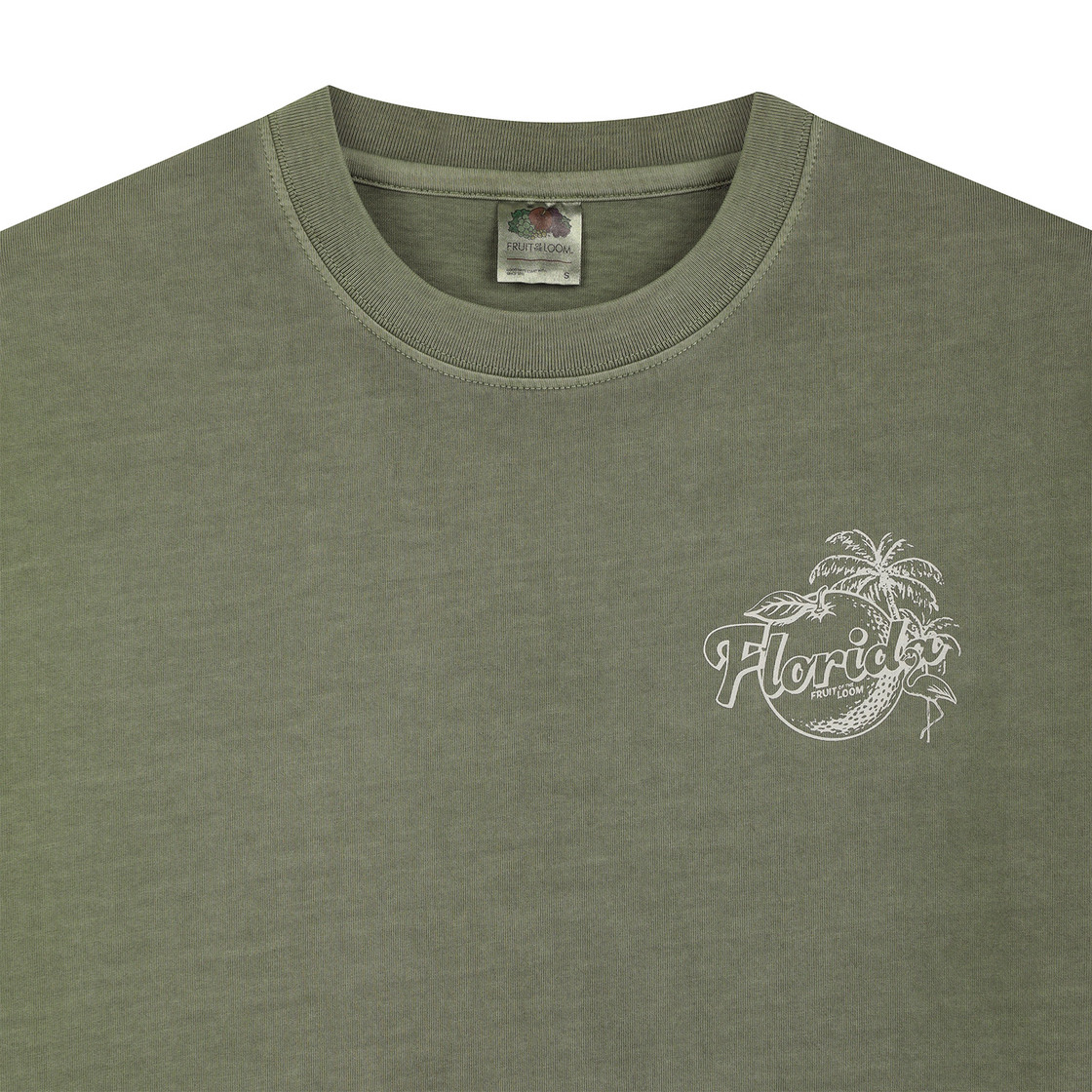 프룻오브더룸 피그먼트 트래블 맵 반팔티셔츠 카키(fruitoftheloom Pigment Travel Map Banpal T-shirts KHAKI) - 3