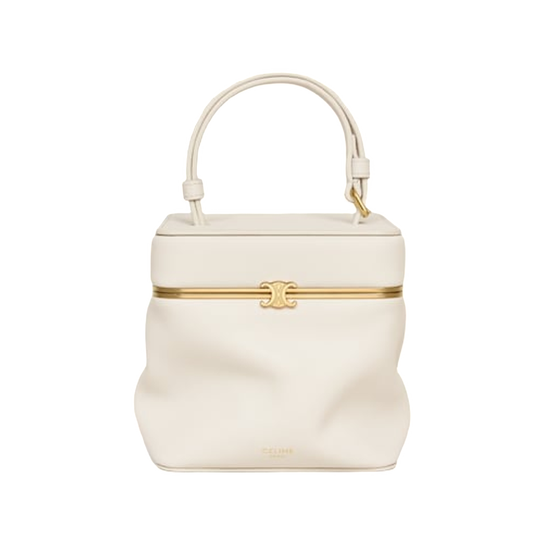 124232J75-00WC Celine Cube in Supple Calfskin White Cotton
